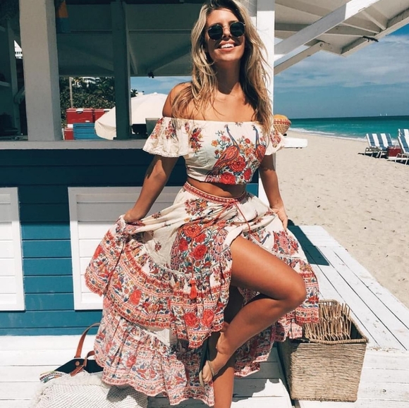 Spell NWT Hotel Paradiso Skirt Set SZ L ❤️🦄 - Picture 2 of 16